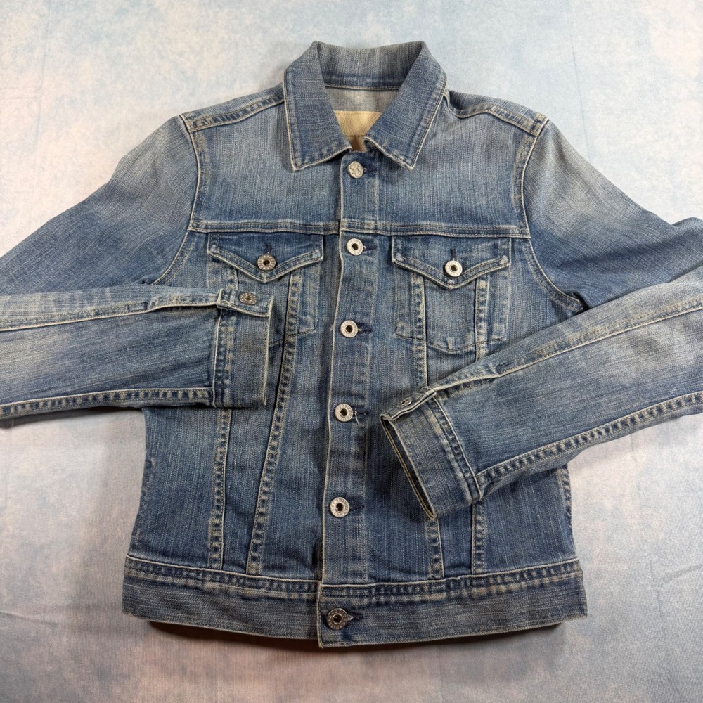 AG Adriano Goldschmied The Robyn Denim Jacket Womens XS Blue Made in USA Trucker